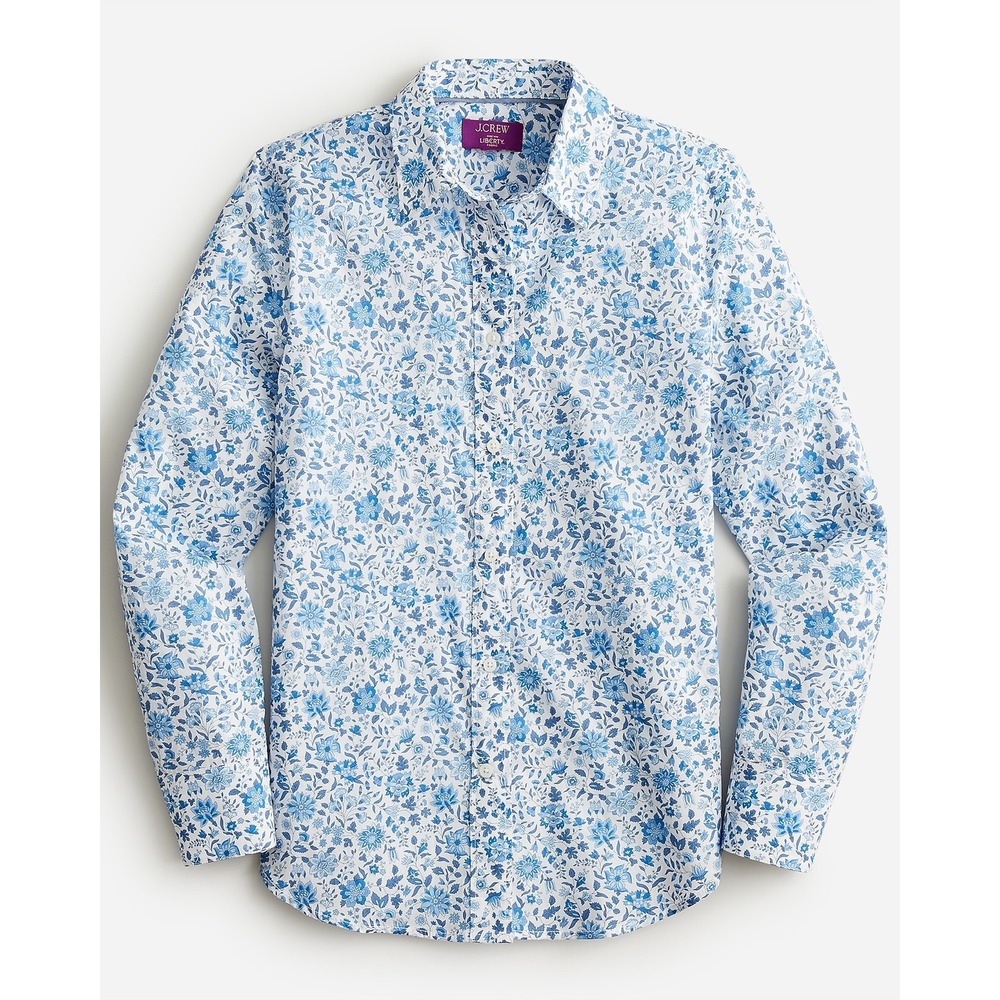 J.Crew Slim-fit Shirt Womens 00 Blue Floral Liberty Grace Emily Bell BN378